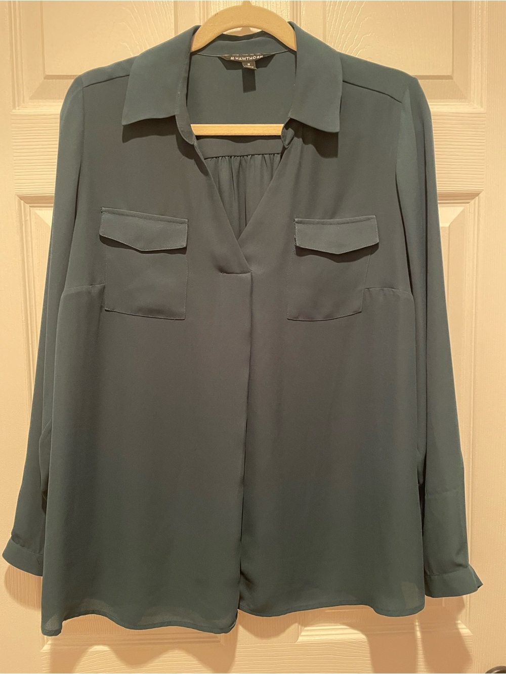 41 Hawthorn Teal Blouse with Front Flap Pockets